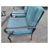 Two Metal Patio Chairs w/Cushions Two Metal Patio Chairs w/Cushions