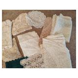 Lot of Lace/Crocheted Table Clots/Doilies/Runners Lot of Lace/Crocheted Table Clots/Doilies/Runners