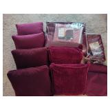Burgandy Pillows, Comforter + Burgandy Pillows, Comforter +