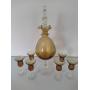 *RARE* Italian Amber Decanter & Six matching Cordial Glasses