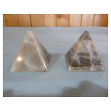 2 Zebra Calcite Pyramids 2 Zebra Calcite Pyramids
