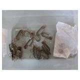 Tote of Assorted Hooks and Key Chains Tote of Assorted Hooks and Key Chains