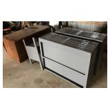 Metal Flat File Plan Sheet Drawers and Wooden Desk