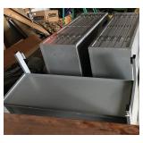 Metal Flat File Plan Sheet Drawers and Wooden Desk