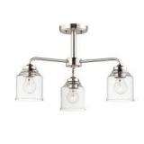 Maxim Lighting Acadia 3‑Light Semi‑Flush Chandelier – Satin Nickel, 3×E26 60 W