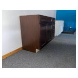 Dark Wood Sink Vanity Cabinet / 3 Drawers & 2 Doors
