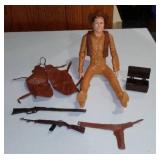 Vintage Johnny West Doll With Accessories  Classic Western Action Figure.