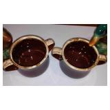 Royal Copley Mallards (2) And Mccoy Soup Mugs (2)