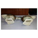 Royal Copley Mallards (2) And Mccoy Soup Mugs (2)