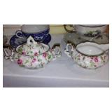 Avon Collector Plates (13), Teacup/Saucers/Tray, Creamer/Sugar.