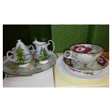 Avon Collector Plates (13), Teacup/Saucers/Tray, Creamer/Sugar.