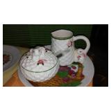 Avon Collector Plates (13), Teacup/Saucers/Tray, Creamer/Sugar.