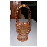 Fenton (2) And Dugan. Amberina Thumbprint, Opalescent Moonstone, Marigold Carnival Basketweave.