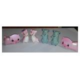 Mcm Ceramic Pig Salt/Pepper, Flat Faced. (3)