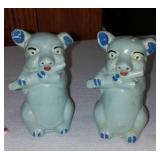 Mcm Ceramic Pig Salt/Pepper, Flat Faced. (3)