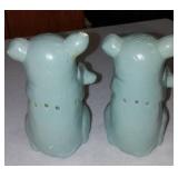Mcm Ceramic Pig Salt/Pepper, Flat Faced. (3)