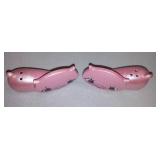 Mcm Ceramic Pig Salt/Pepper, Flat Faced. (3)