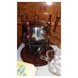 Hazel Atlas Susan Server, Fondue Set, Kitchen Caddy.
