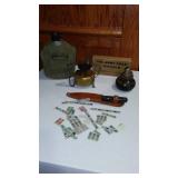 WWII Field Rations, Heater, Stove, Canteen, Knife And More.