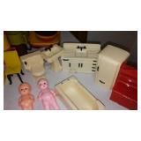 Assortment Of Tupperware Toys Dishes, Doll House Furniture And More.
