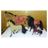 Vintage Flocked Horses
