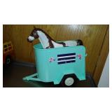 Vintage 70s Chuck Wagon Jeep, Marx Johnny Jeep And Horse Trailer