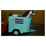 Vintage 70s Chuck Wagon Jeep, Marx Johnny Jeep And Horse Trailer
