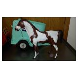 Vintage 70s Chuck Wagon Jeep, Marx Johnny Jeep And Horse Trailer