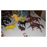 Many Many Vintage Plastic Horses, Western Action Figurines.