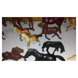 Many Many Vintage Plastic Horses, Western Action Figurines.