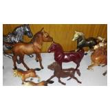 Many Many Vintage Plastic Horses, Western Action Figurines.