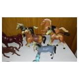 Many Many Vintage Plastic Horses, Western Action Figurines.