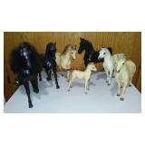 Vintage Plastic Horses (7). Unmarked.