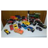 Assortment Of Play Cars, Vans, Trucks.