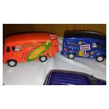 Assortment Of Play Cars, Vans, Trucks.