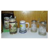 Avon Steins (5) Eagle, Baseball, Wildlife, Football.