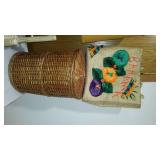Mid Century Wood And Wicker Lamp, Baskets, Décor And More.