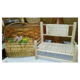 Mid Century Wood And Wicker Lamp, Baskets, Décor And More.