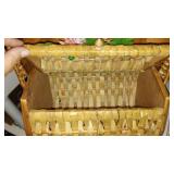 Mid Century Wood And Wicker Lamp, Baskets, Décor And More.