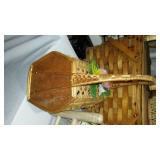 Mid Century Wood And Wicker Lamp, Baskets, Décor And More.