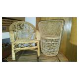 Mid Century Wood And Wicker Lamp, Baskets, Décor And More.