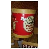 Cardboard Milk Pail, Wood Crates And Cheese Boxes, Excellent Graphics.