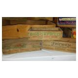Cardboard Milk Pail, Wood Crates And Cheese Boxes, Excellent Graphics.