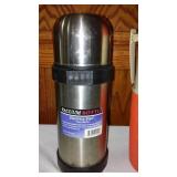 Thermos (5) Stainless And Plastic