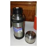 Thermos (5) Stainless And Plastic