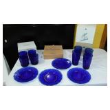Avon Royal Sapphire Collection (4) Bowls And Plates