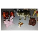 Vintage Kreiss Chained Skunk Family And Japanese Porcelain Figures.