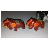 Vintage Kreiss Chained Skunk Family And Japanese Porcelain Figures.