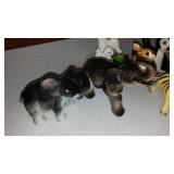 Vintage Kreiss Chained Skunk Family And Japanese Porcelain Figures.