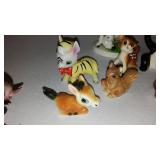 Vintage Kreiss Chained Skunk Family And Japanese Porcelain Figures.